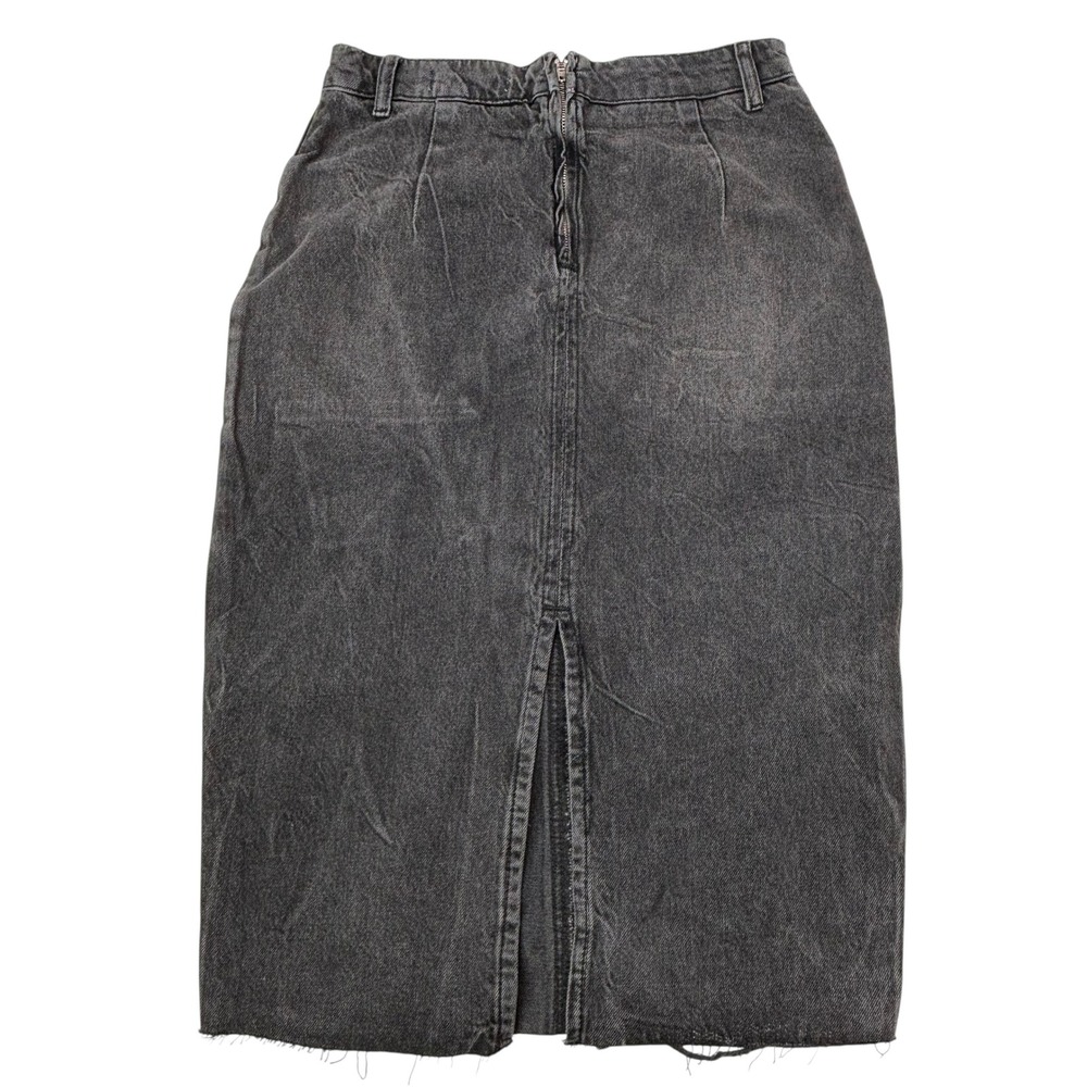 We The Free Free People Womens Size 2 Distressed Denim Midi Skirt Raw Hem NEW - Picture 14 of 14